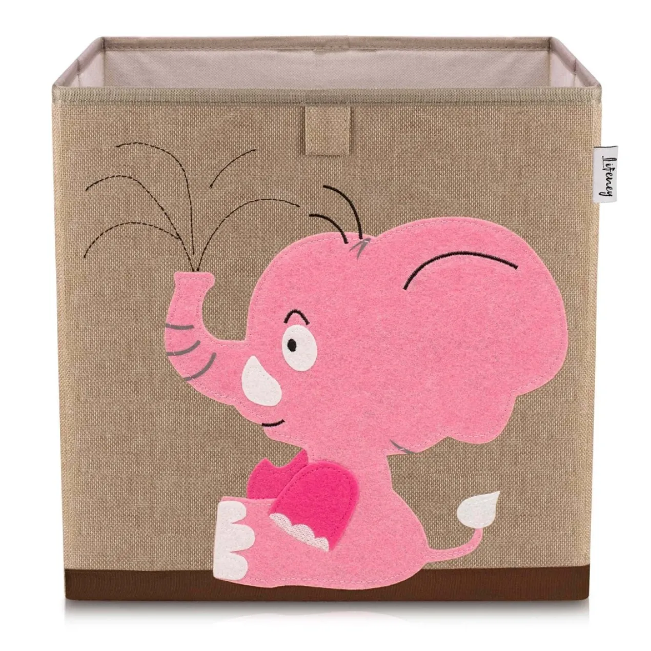 Aufbewahrungsbox Elefant, beige, 33x33x33cm