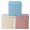 Aufbewahrungsbox 3er-Set, beige hellblau & rosa, mit Deckel, 33x33x33cm