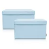Aufbewahrungsbox 2er-Set mit Deckel, hellblau, 25x37x21cm