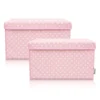 Aufbewahrungsbox 2er-Set, Punkte, rosa, 25x37x21cm
