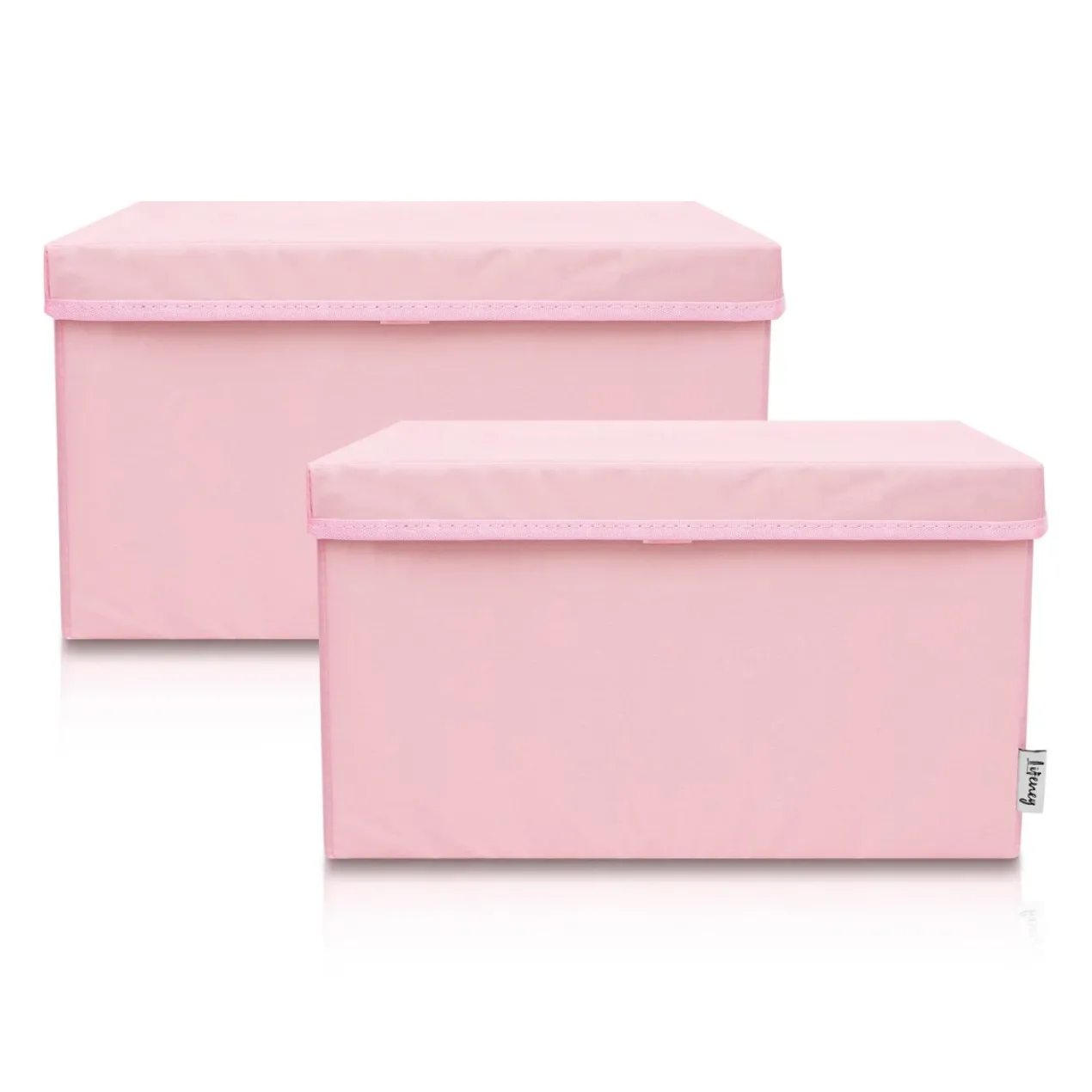 Aufbewahrungsbox 2er-Set, rosa, 25x37x21cm