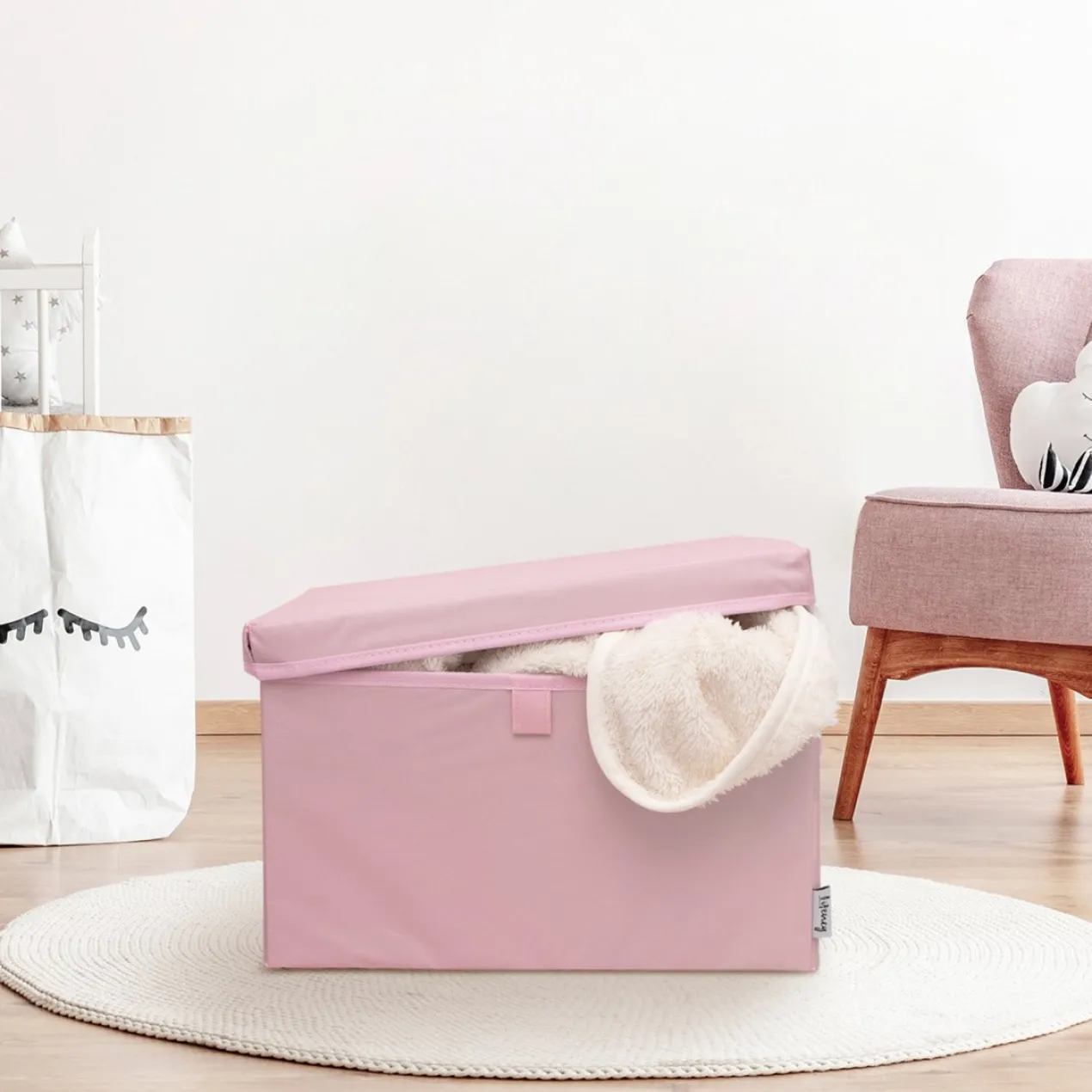 Aufbewahrungsbox 2er-Set, rosa, 25x37x21cm