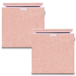 Aufbewahrungsbox 2er-Set, rosa, mit Deckel, 33x33x33cm