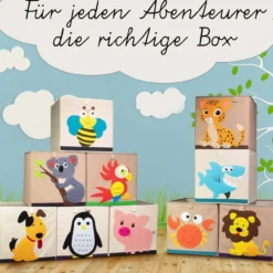 Aufbewahrungsbox, Igel, beige, 33x33x33cm