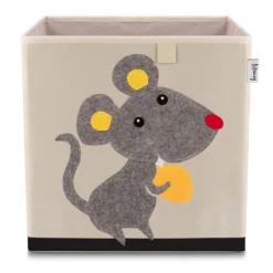 Aufbewahrungsbox Maus, beige, 33x33x33cm