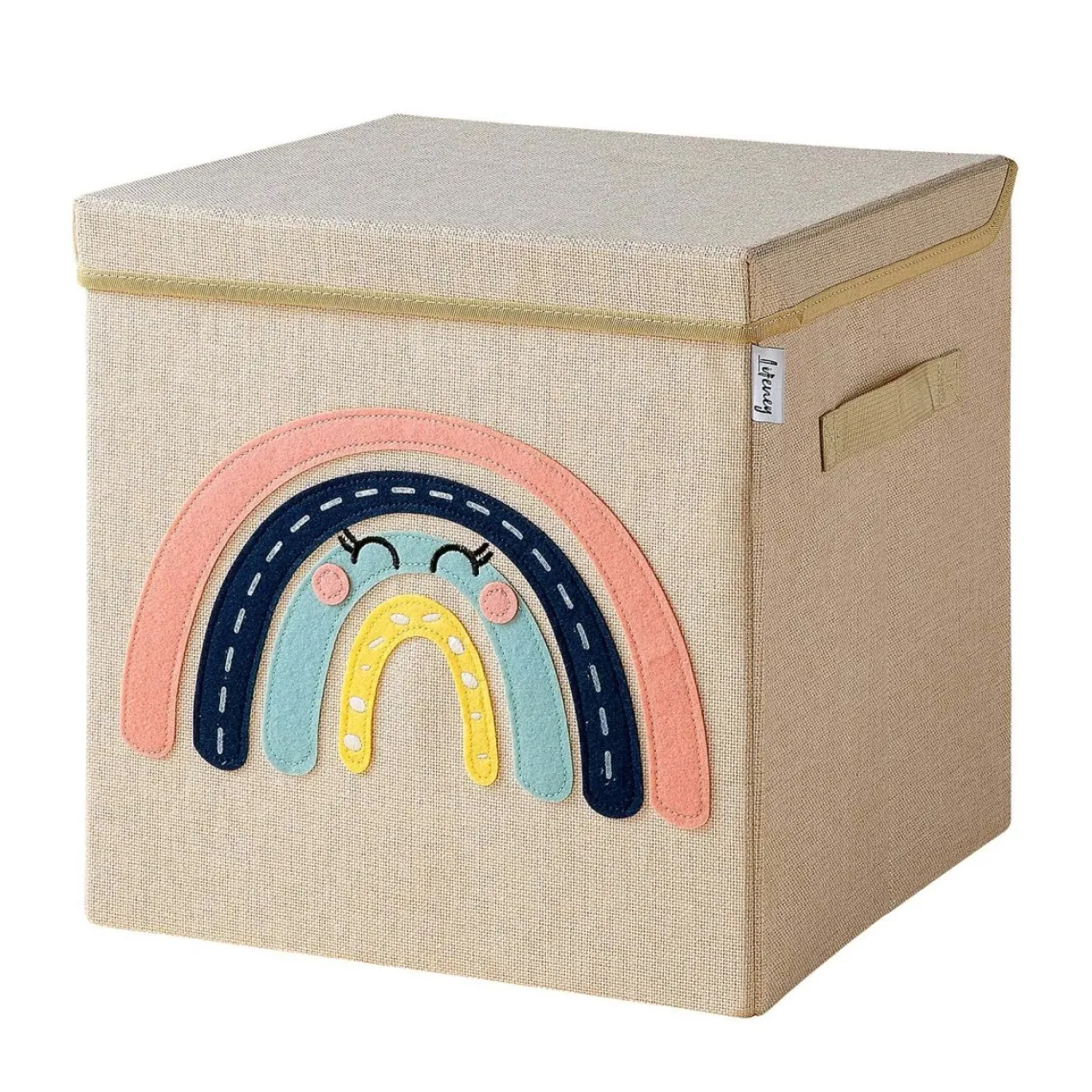 Aufbewahrungsbox mit Deckel Regenbogen, 33x33x33cm