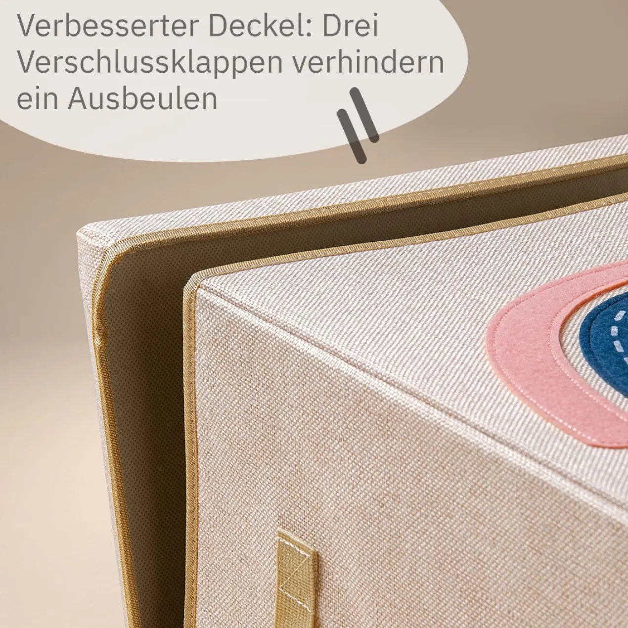 Aufbewahrungsbox mit Deckel Regenbogen, 33x33x33cm