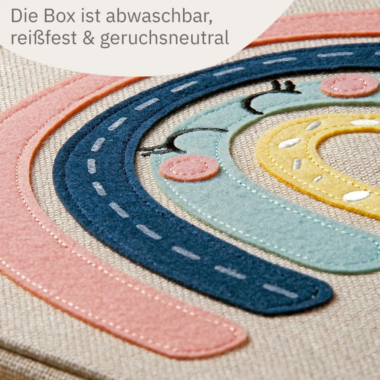 Aufbewahrungsbox mit Deckel Regenbogen, 33x33x33cm