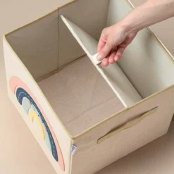 Aufbewahrungsbox mit Deckel Regenbogen, 33x33x33cm