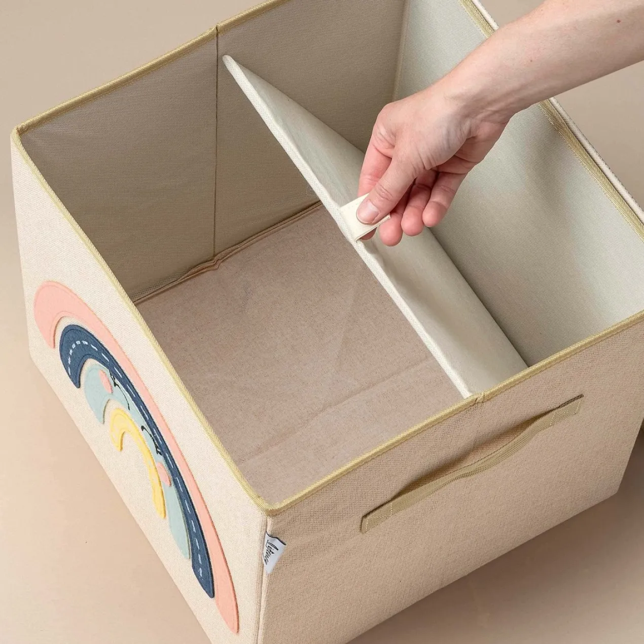 Aufbewahrungsbox mit Deckel Regenbogen, 33x33x33cm