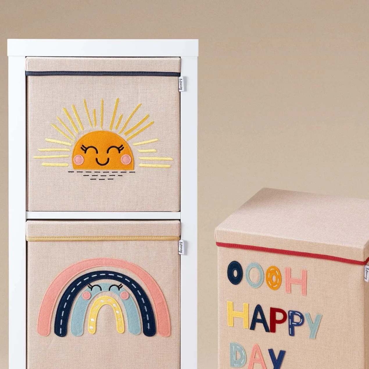 Aufbewahrungsbox mit Deckel Regenbogen, 33x33x33cm