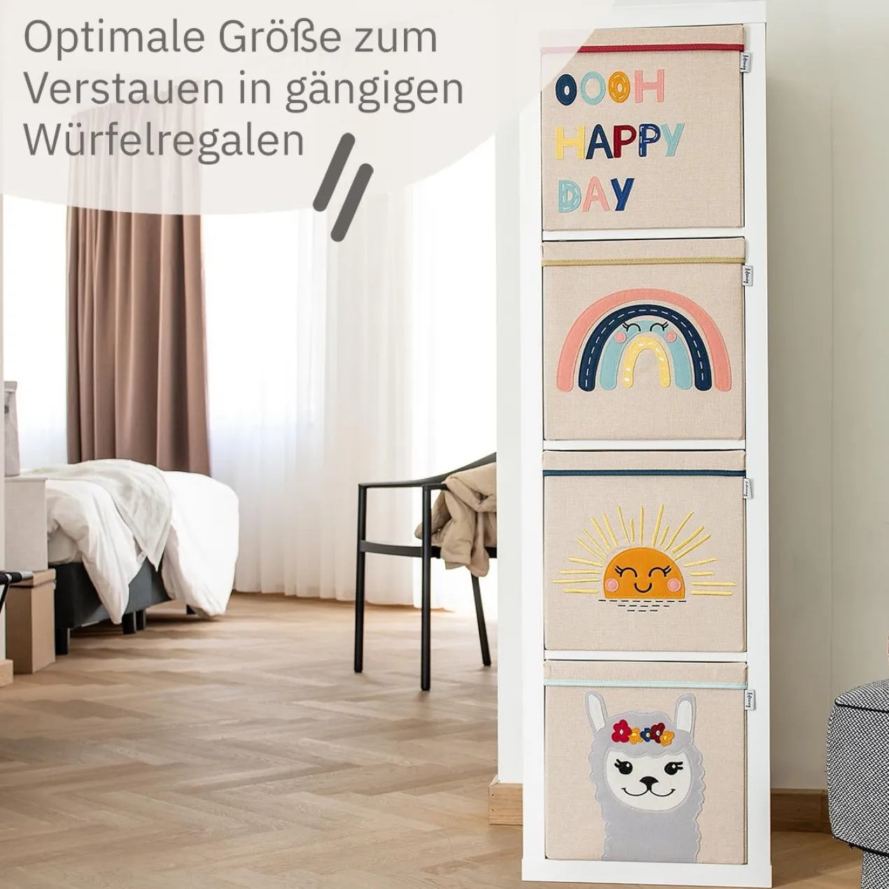 Aufbewahrungsbox mit Deckel Regenbogen, 33x33x33cm
