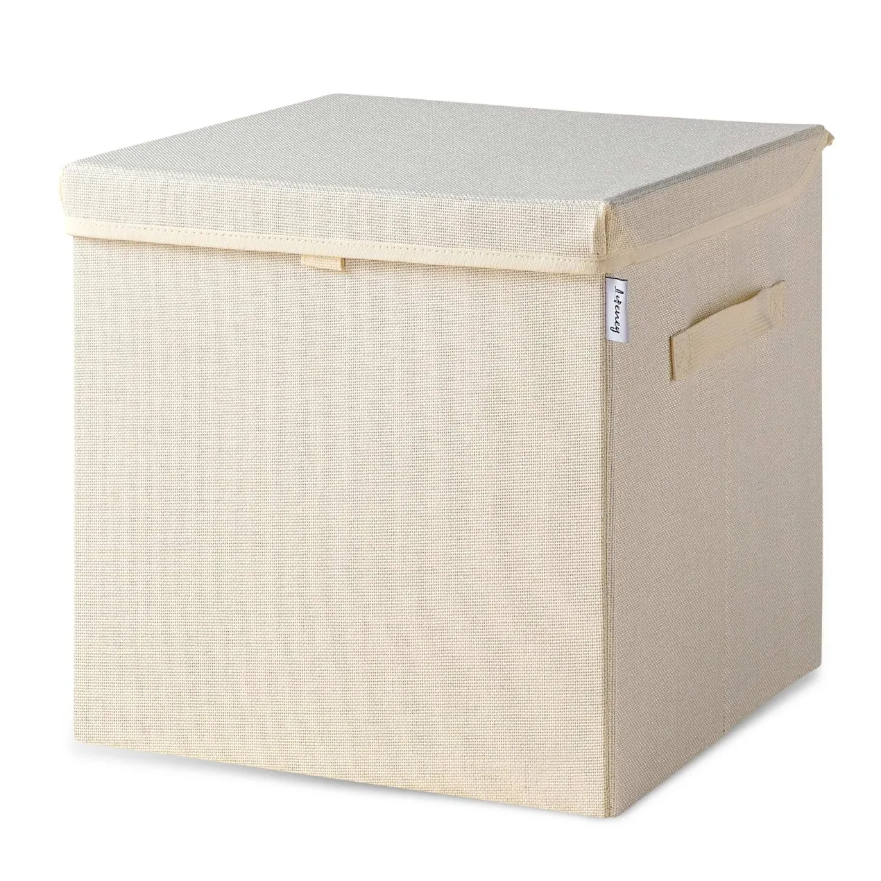 Aufbewahrungsbox mit Deckel, beige, 33x33x33cm