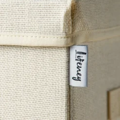 Aufbewahrungsbox mit Deckel, beige, 33x33x33cm