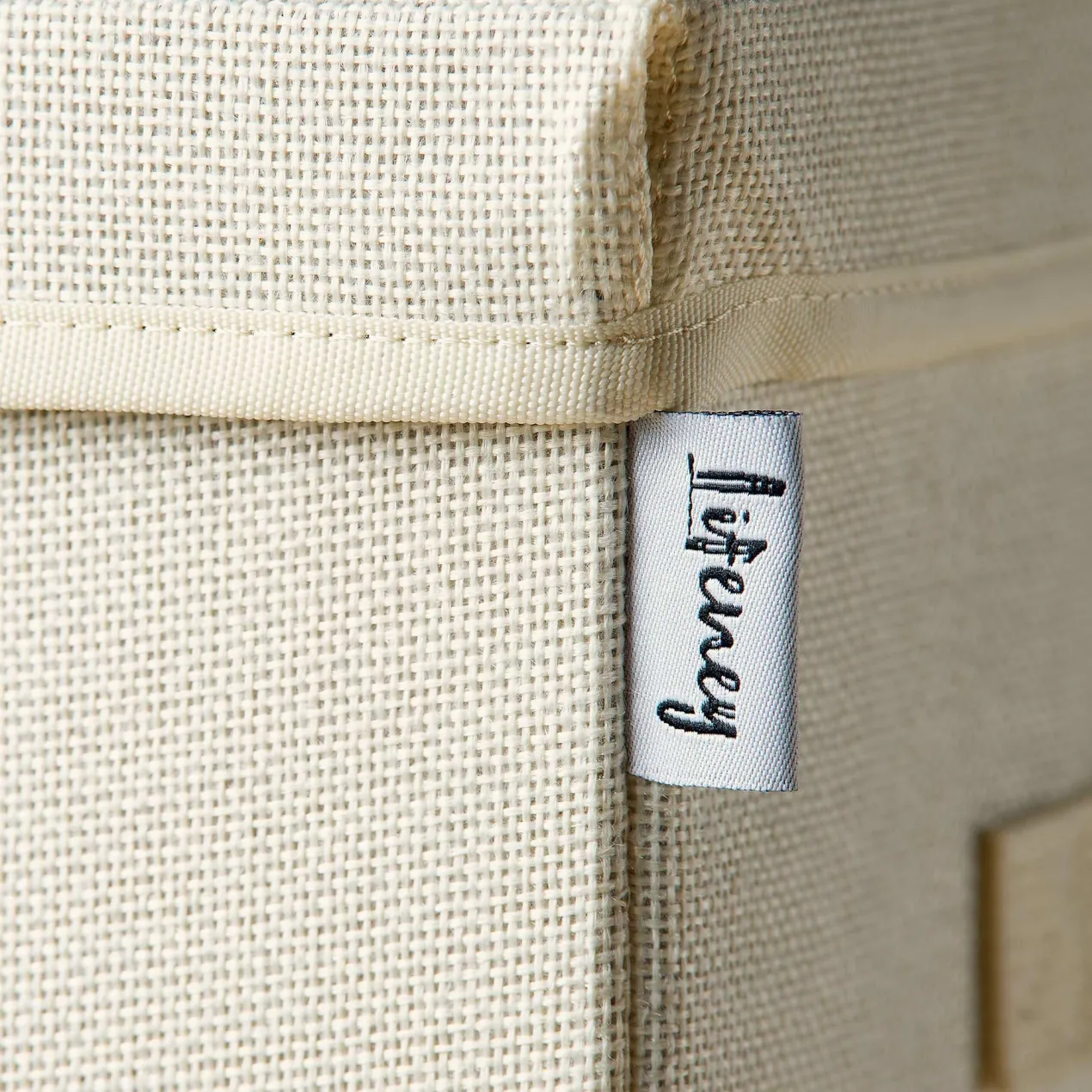 Aufbewahrungsbox mit Deckel, beige, 33x33x33cm