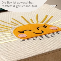 Aufbewahrungsbox mit Deckel Sonne, 33x33x33cm