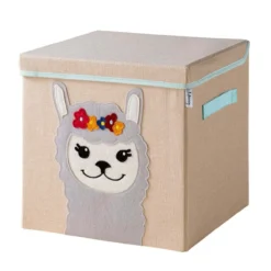 Aufbewahrungsbox mit Deckel Lama, 33x33x33cm