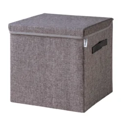 Aufbewahrungsbox mit Deckel, grau, 33x33x33cm