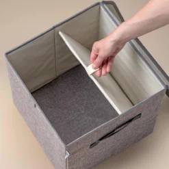 Aufbewahrungsbox mit Deckel, grau, 33x33x33cm