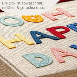 Aufbewahrungsbox mit Deckel Happy Day, 33x33x33cm