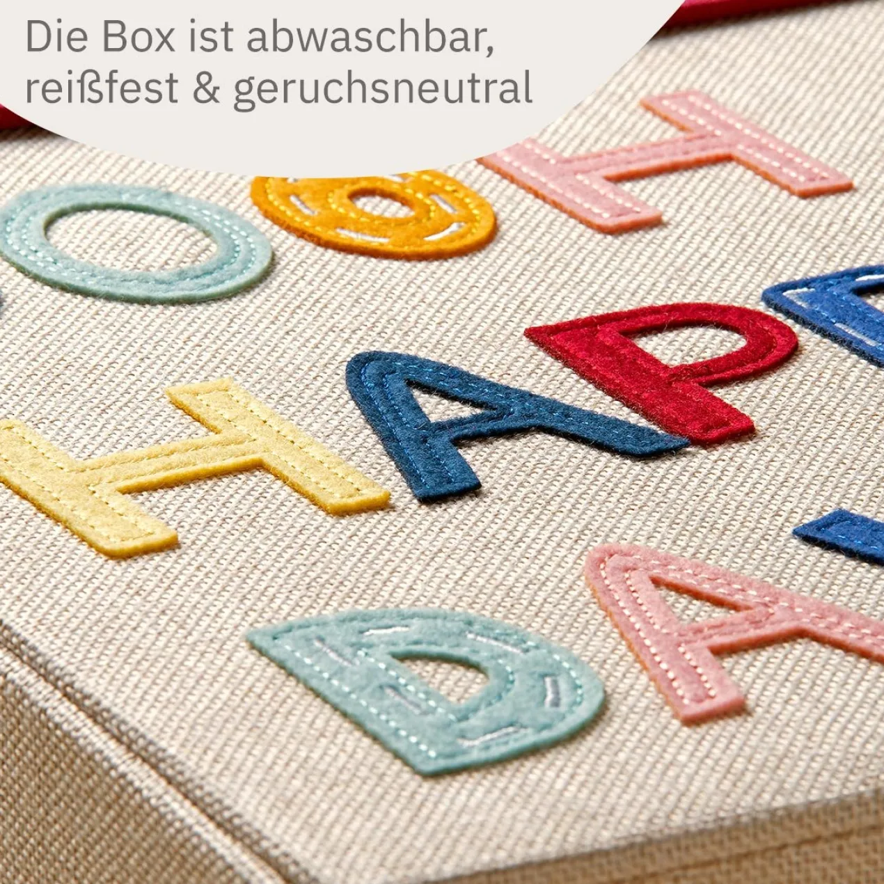 Aufbewahrungsbox mit Deckel Happy Day, 33x33x33cm