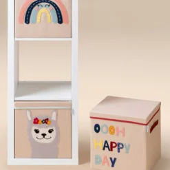 Aufbewahrungsbox mit Deckel Happy Day, 33x33x33cm