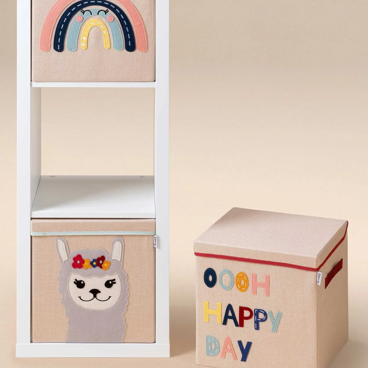 Aufbewahrungsbox mit Deckel Happy Day, 33x33x33cm