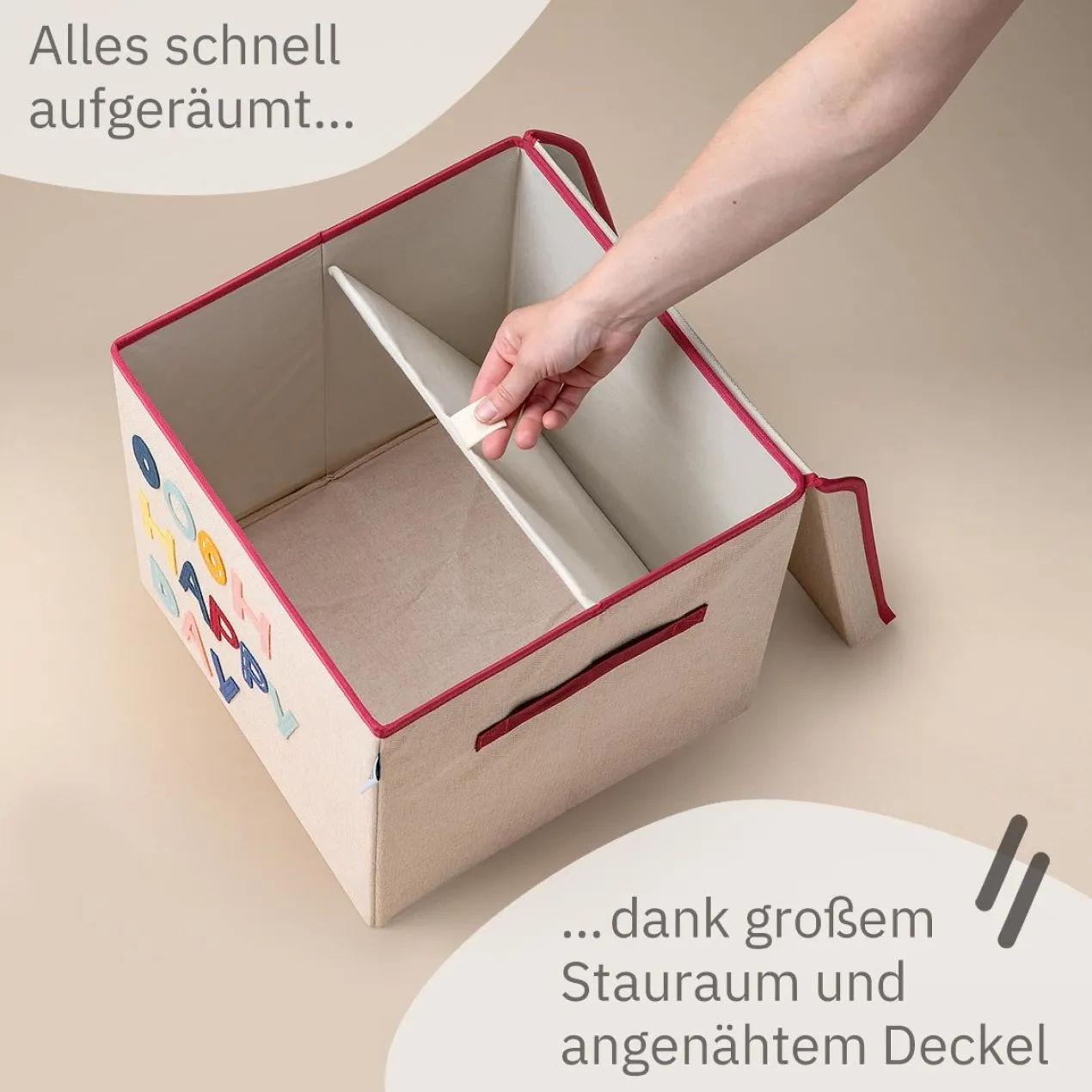 Aufbewahrungsbox mit Deckel Happy Day, 33x33x33cm