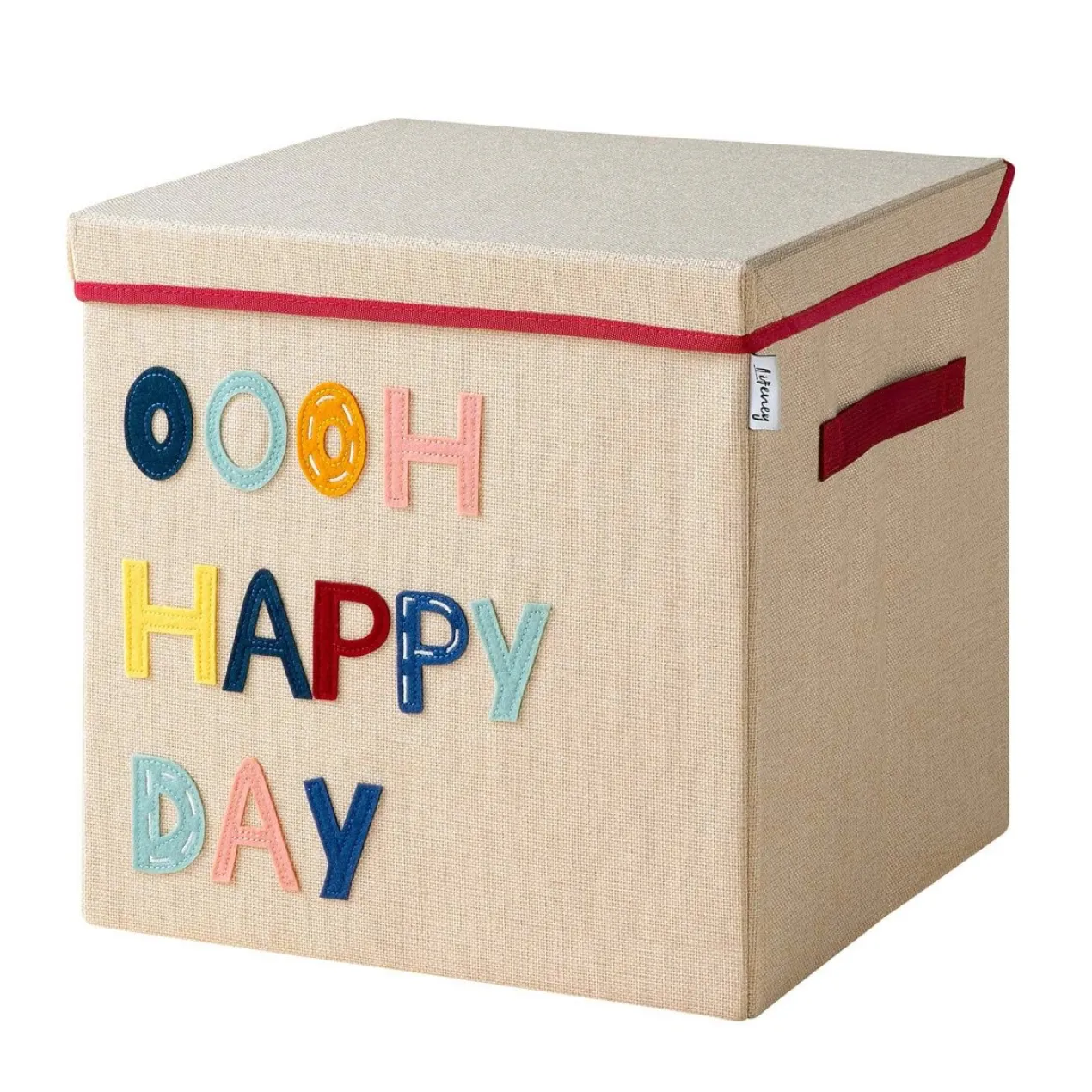 Aufbewahrungsbox mit Deckel Happy Day, 33x33x33cm