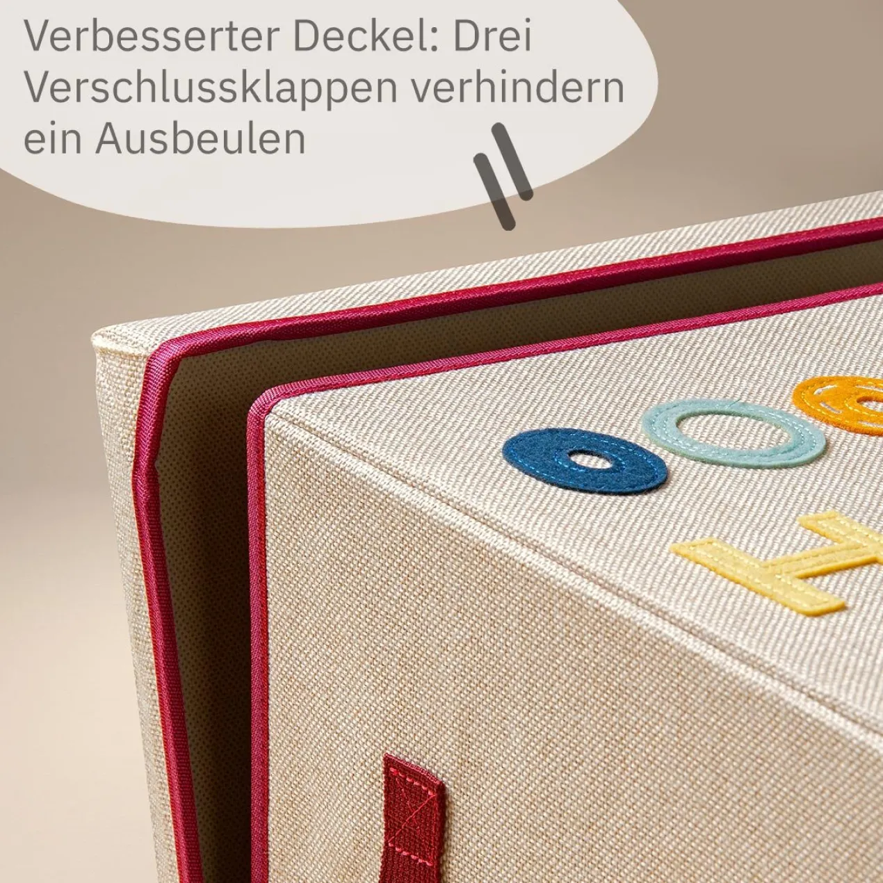 Aufbewahrungsbox mit Deckel Happy Day, 33x33x33cm