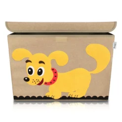 Aufbewahrungsbox mit Deckel, Hund, braun, groß, 51x36x36cm