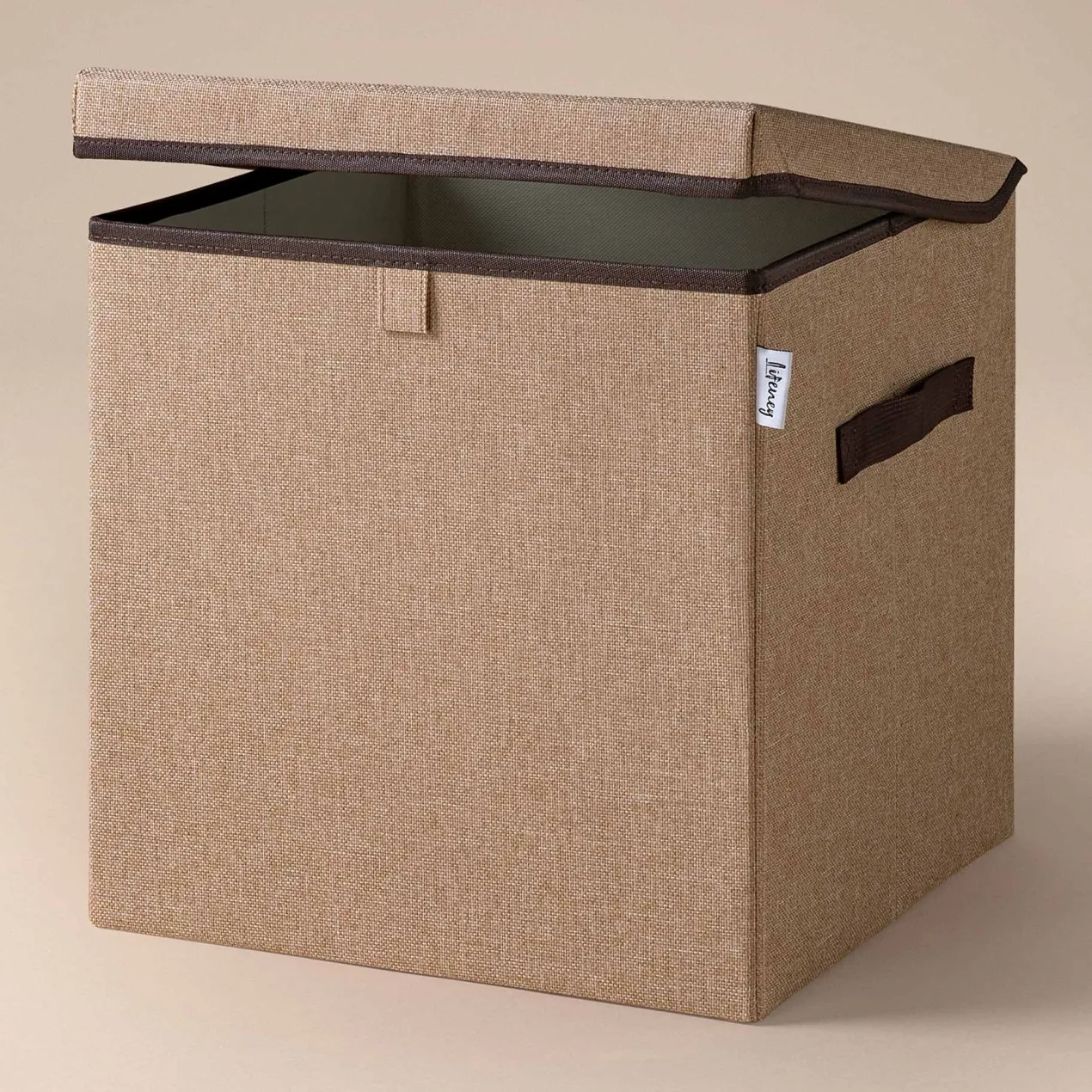 Aufbewahrungsbox mit Deckel, braun, 33x33x33cm