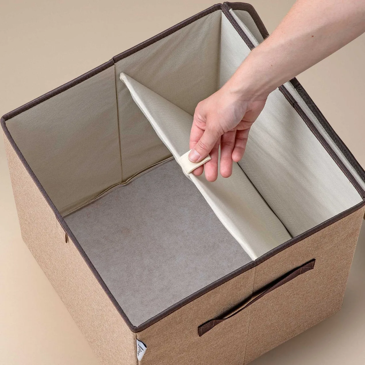 Aufbewahrungsbox mit Deckel, braun, 33x33x33cm