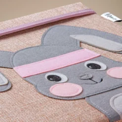 Aufbewahrungsbox mit Deckel, Hase, rosa, 33x33x33cm