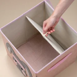 Aufbewahrungsbox mit Deckel, Hase, rosa, 33x33x33cm