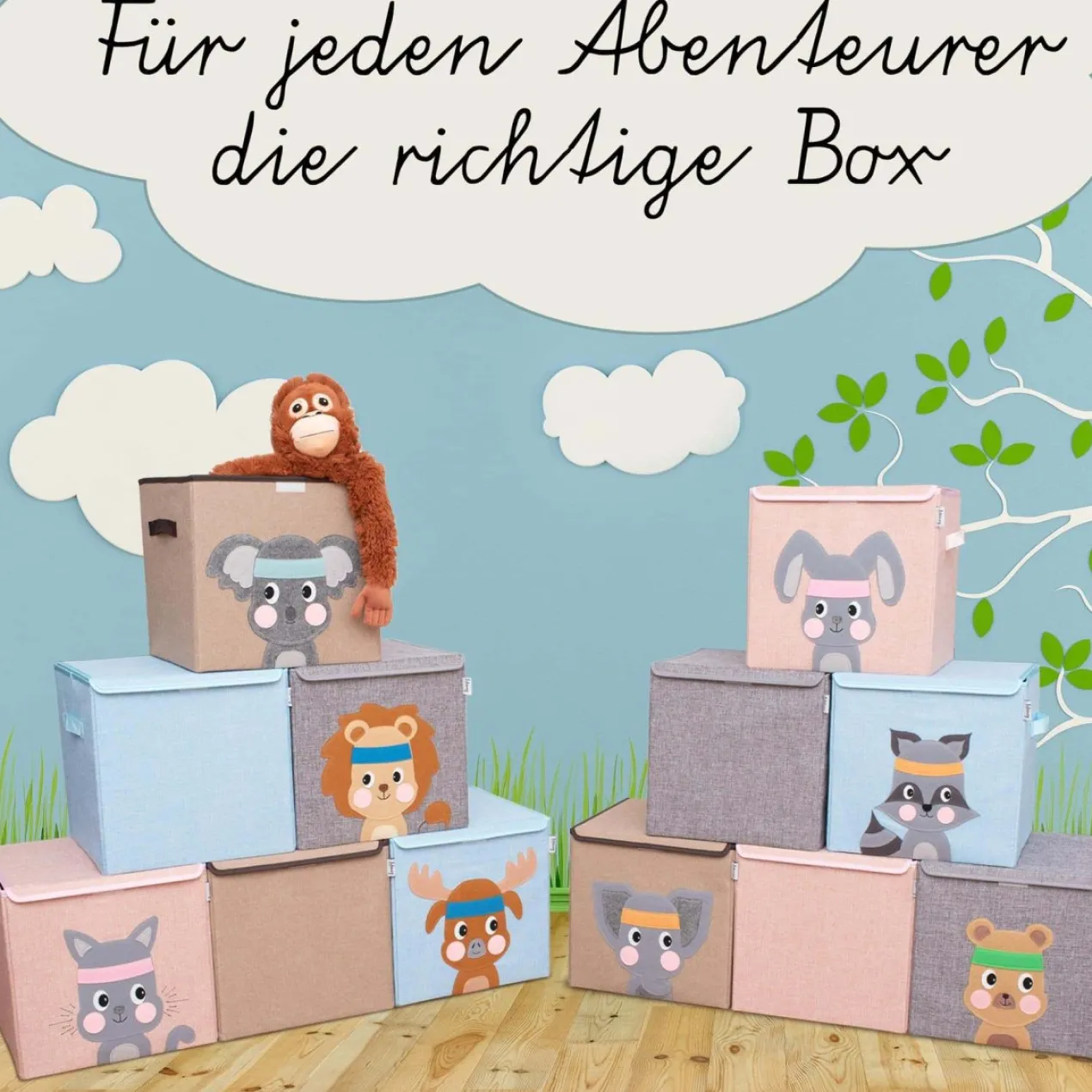 Aufbewahrungsbox mit Deckel, rosa, 33x33x33cm