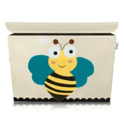 Aufbewahrungsbox mit Deckel, Biene, beige, groß, 51x36x36cm