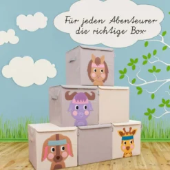 Aufbewahrungsbox mit Deckel, Stier, braun, 33x33x33cm