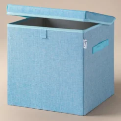 Aufbewahrungsbox mit Deckel, blau, 33x33x33cm