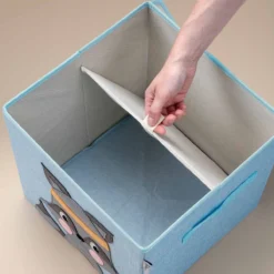 Aufbewahrungsbox mit Deckel, Waschbär, blau, 33x33x33cm