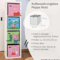 Aufbewahrungsbox Peppa Pig Blumenwiese, 30x30x30cm
