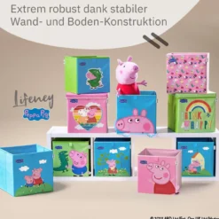 Aufbewahrungsbox Peppa Pig Blumenwiese, 30x30x30cm