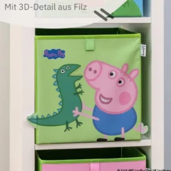 Aufbewahrungsbox Peppa Pig George und Dino, 30x30x30cm