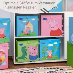 Aufbewahrungsbox Peppa Pig George und Dino, 30x30x30cm