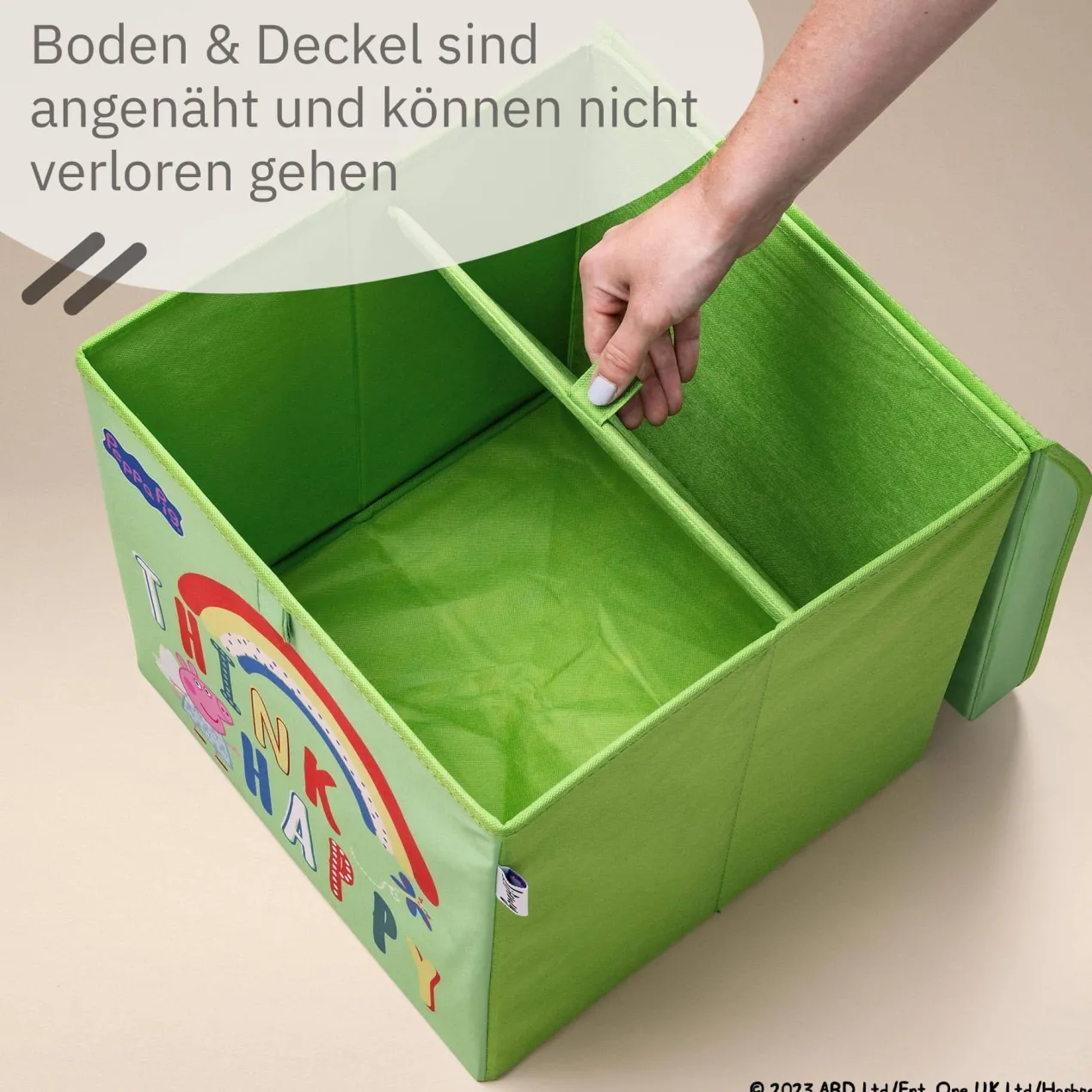 Aufbewahrungsbox Peppa Pig Happy mit Deckel, 33x33x33cm