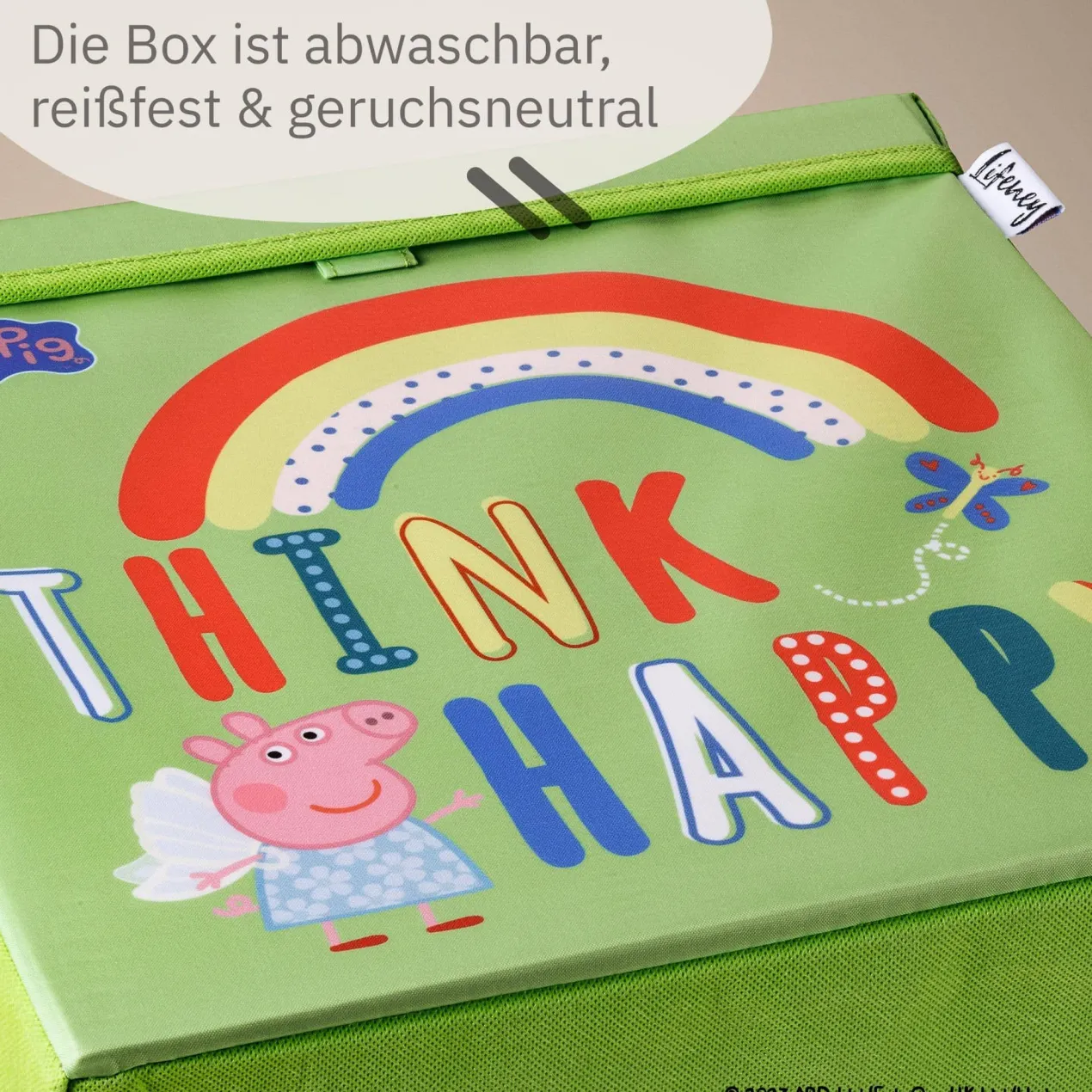 Aufbewahrungsbox Peppa Pig Happy mit Deckel, 33x33x33cm