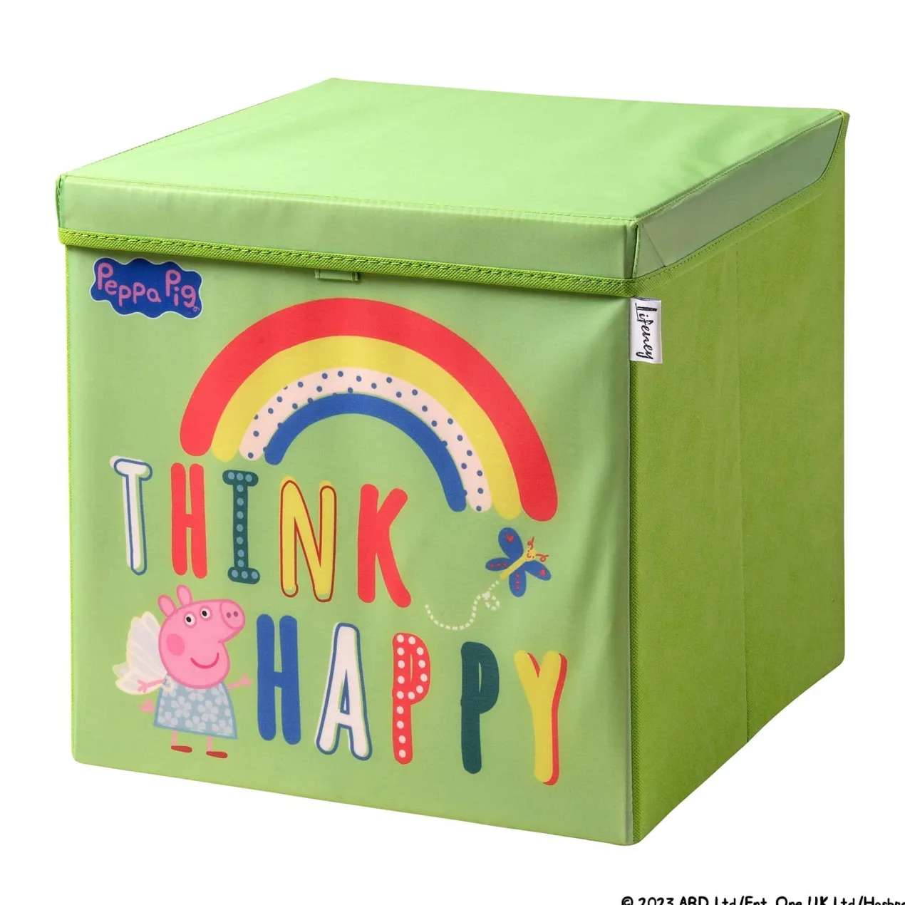 Aufbewahrungsbox Peppa Pig Happy mit Deckel, 33x33x33cm