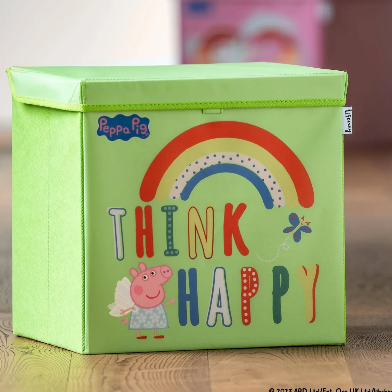 Aufbewahrungsbox Peppa Pig Happy mit Deckel, 33x33x33cm