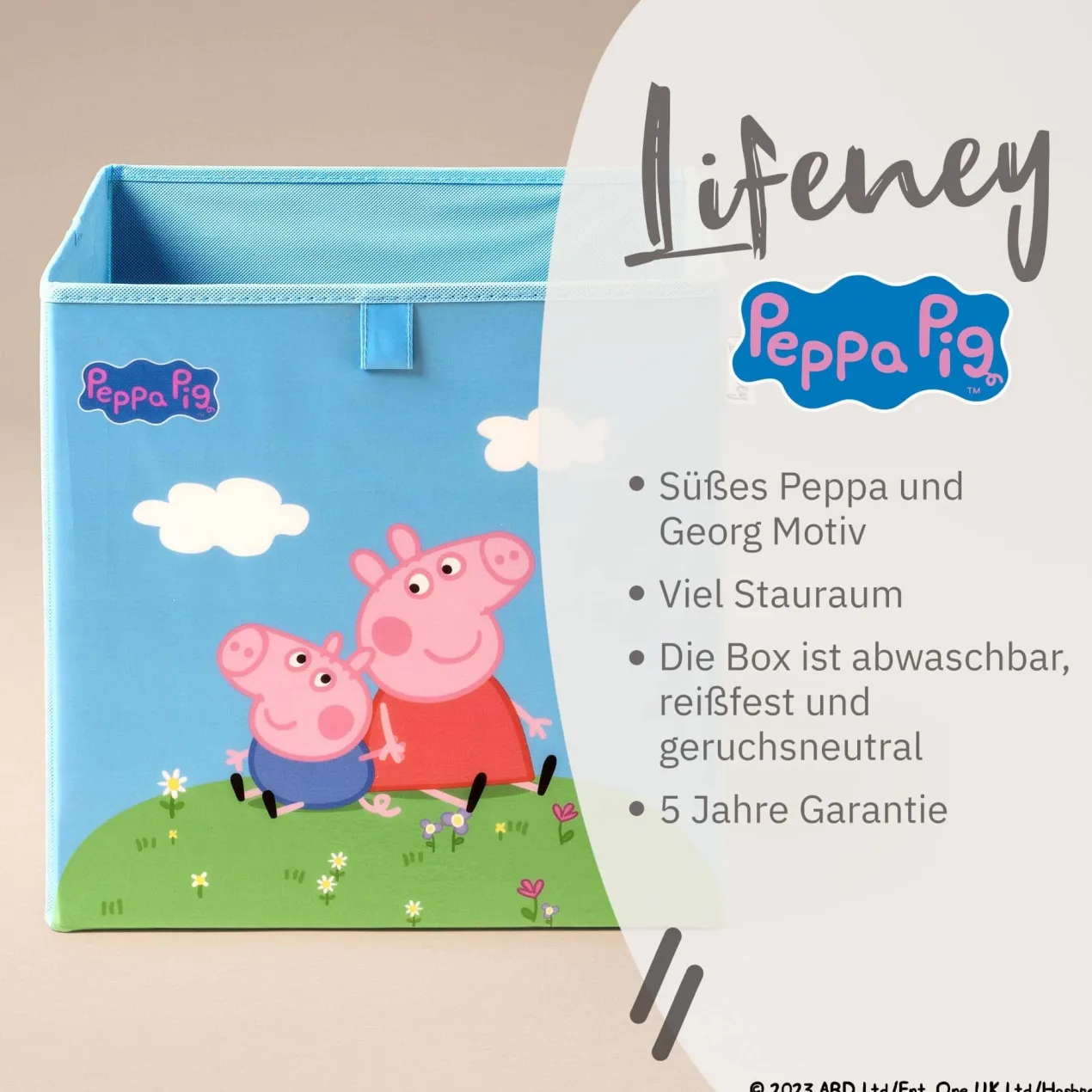 Aufbewahrungsbox Peppa Pig Peppa & George, 33x33x33cm