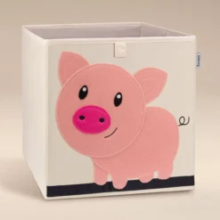 Aufbewahrungsbox Schwein, beige, 33x33x33cm